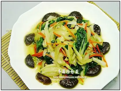 stir-fried cabbage with mushrooms