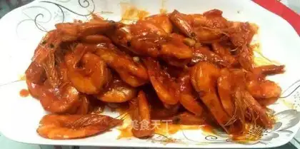 Red burning shrimp