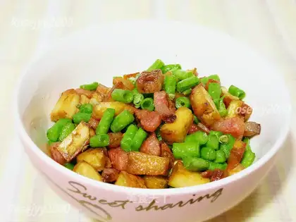 The salted meat and the beans
