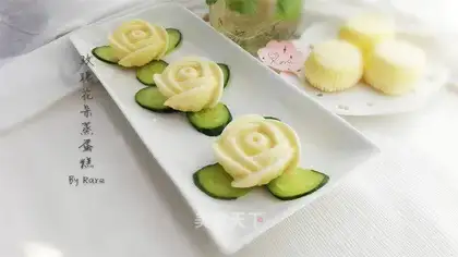 Rose flower steam cake
