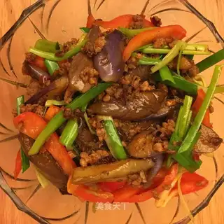 Meat and eggplant