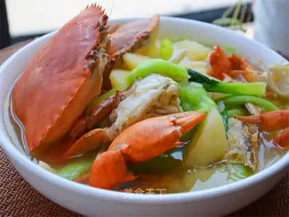 Crab potato soup