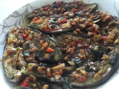 Garlic oil and eggplant