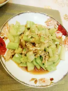 cucumber with a golden pin mushroom