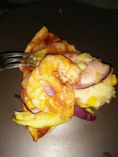 Shrimp bacon pizza