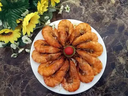 Red burning shrimp