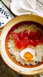 Weed sausages and egg rice