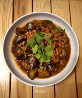 Meat and eggplant