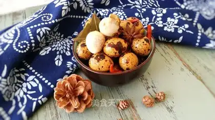 Five quail eggs