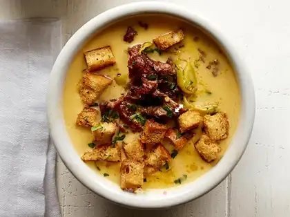 Cheese beef soup
