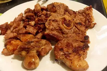 Fried lamb leg