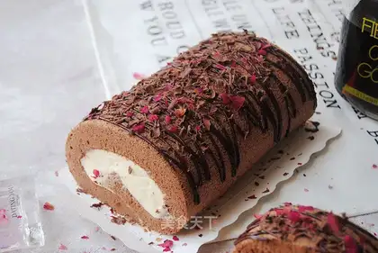 Rose chocolate roll