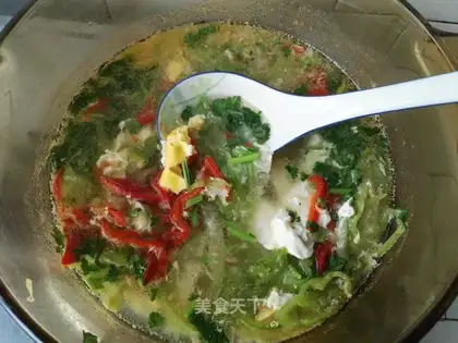 Cowtail silk melon egg soup