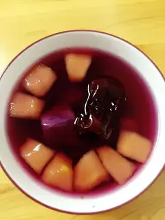 Potato apples in sweet water