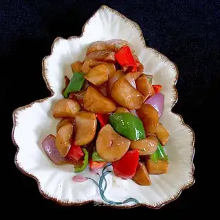Three apricot mushrooms