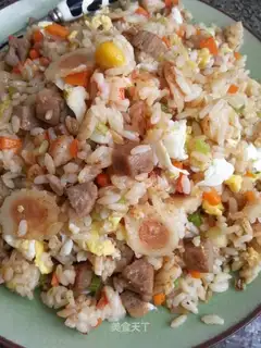 Beef pelt and vegetable fried rice
