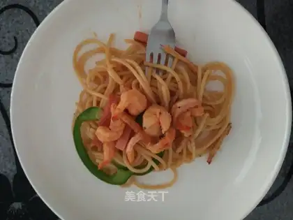 Chicken shrimp ham and pasta