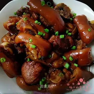 Red burning pig hoof