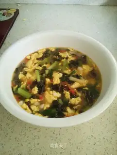 Purple egg soup