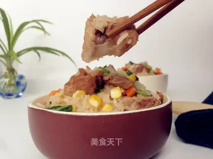 Bread-lined ostrich rice