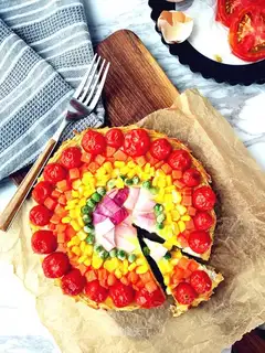 Rainbow potato pizza