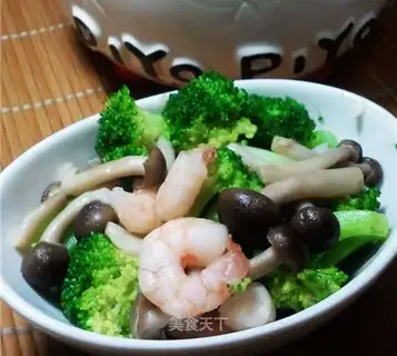 Shrimp mushroom broccoli