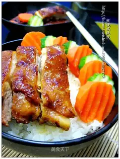 Japanese-style terrayaki chicken leg rice