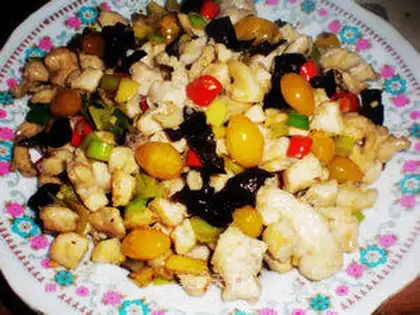 diced chicken with ginkgo fruit
