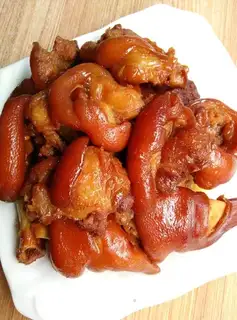 Red burning pig hoof