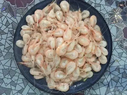 Liquor and salty shrimp