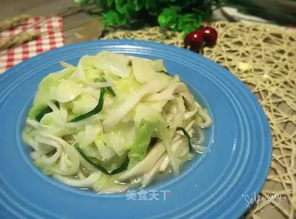 The almond mushrooms, the cabbage