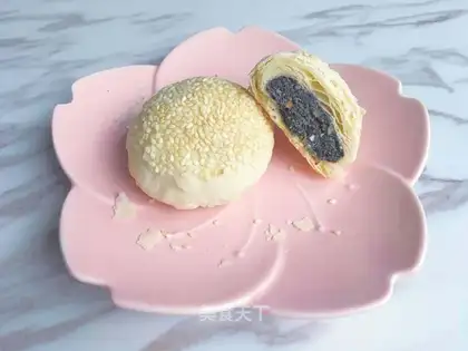 Black sesame waffles