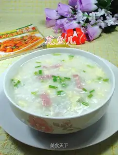 Eggs and salted rice congee