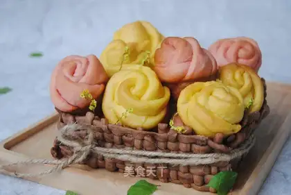 Spring and warm flowers and bread
