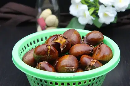 Salt roast chestnuts