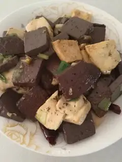 Sheep blood, tofu