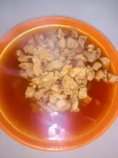 Red oil and meat
