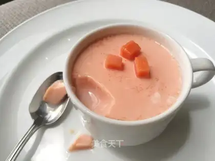 The papaya hit the milk