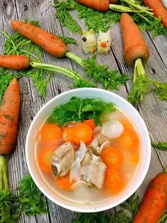 lilies, carrot soup