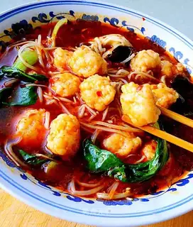 A boiled shrimp