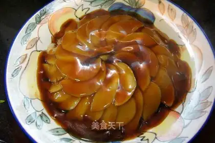 Pleurotus eryngii in abalone sauce