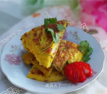 Egg cake with preserved vegetables