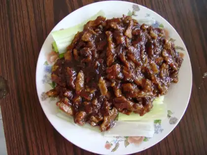 Shredded pork in Beijing sauce
