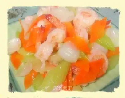 stir-fried shrimp with celery and lily
