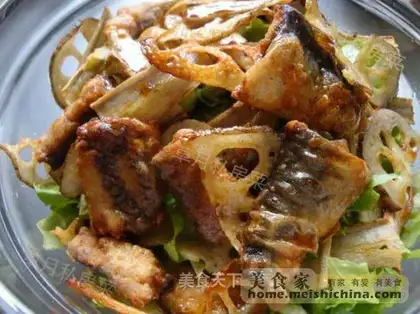 Burdock saury salad