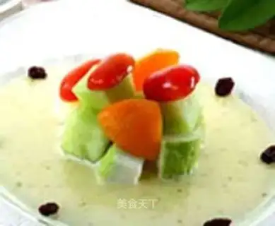 Ice white jade fruit salad
