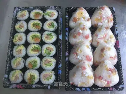 Sushi and rice balls