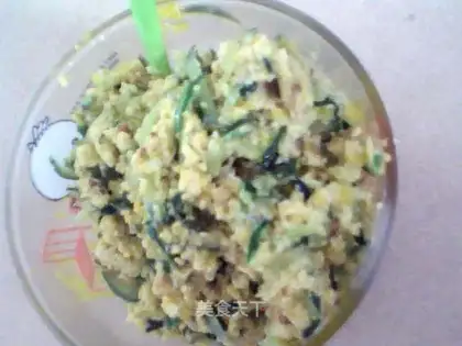 Healthy egg and shredded cucumber