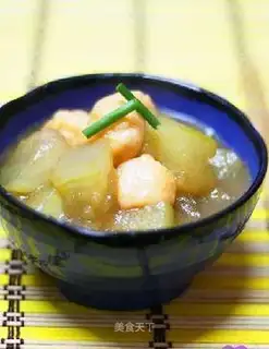 Grilled shrimp meatballs with winter melon