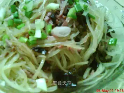 Colorful shredded potatoes